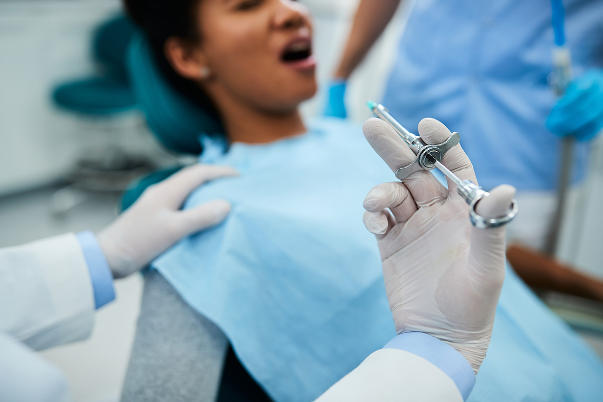 a woman prepares for her oral surgeries